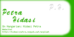 petra hidasi business card